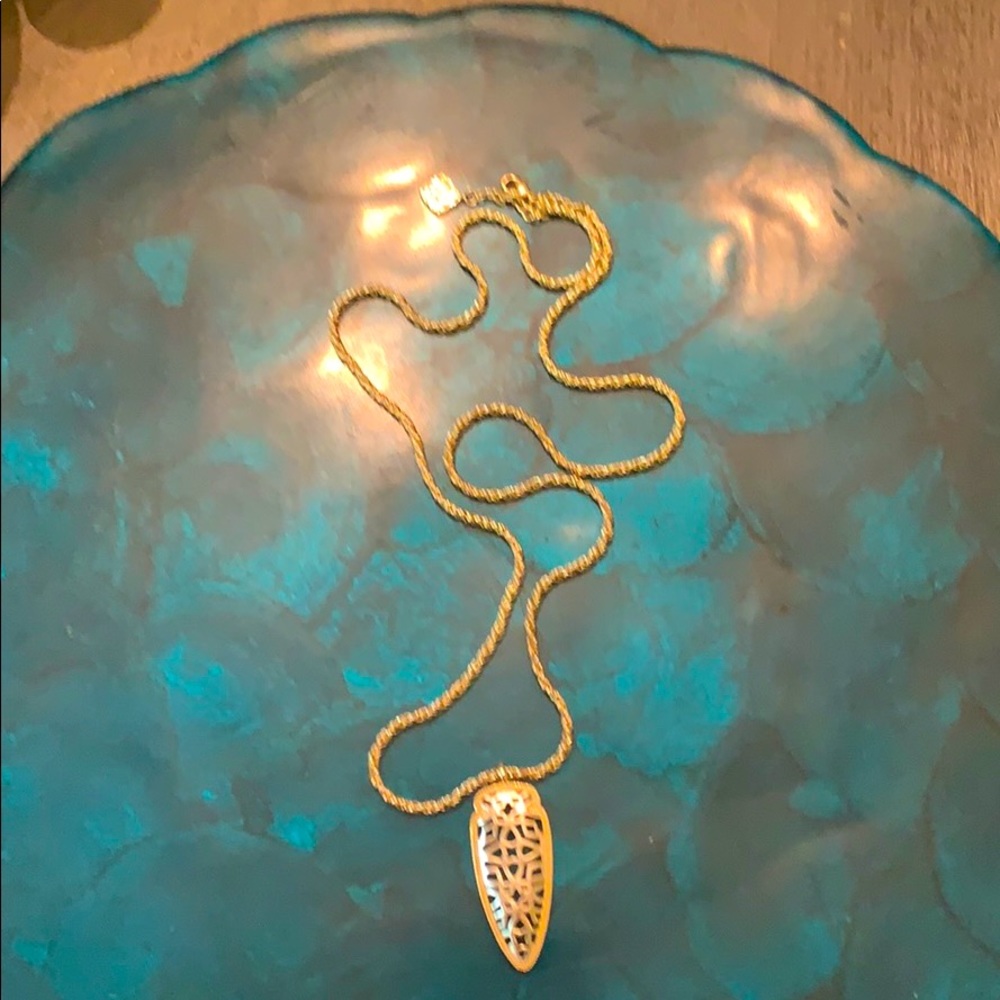 Kendra Scott Gold Filigree Pendant Necklace - Women's Fashion Jewelry